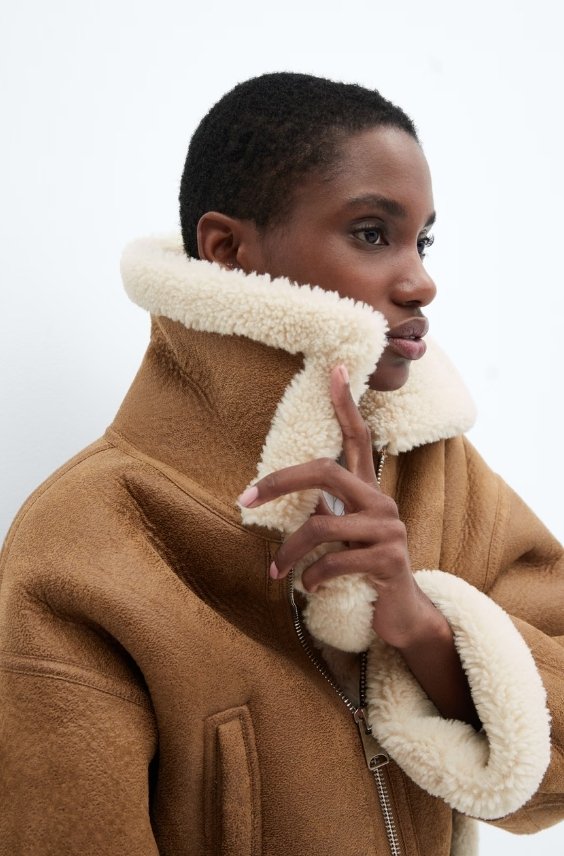 Shearling Jacket with Skinny Jeans