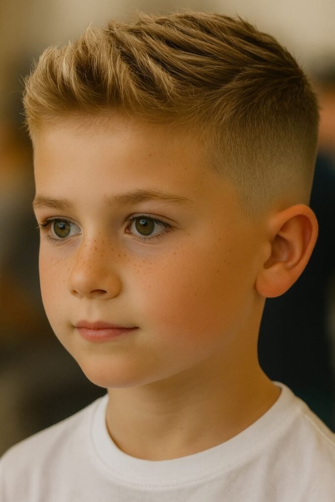 Short Crew Cut With Mid Fade