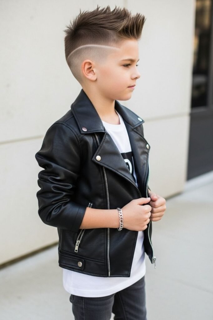 Short Spiky Hair With Taper Fade