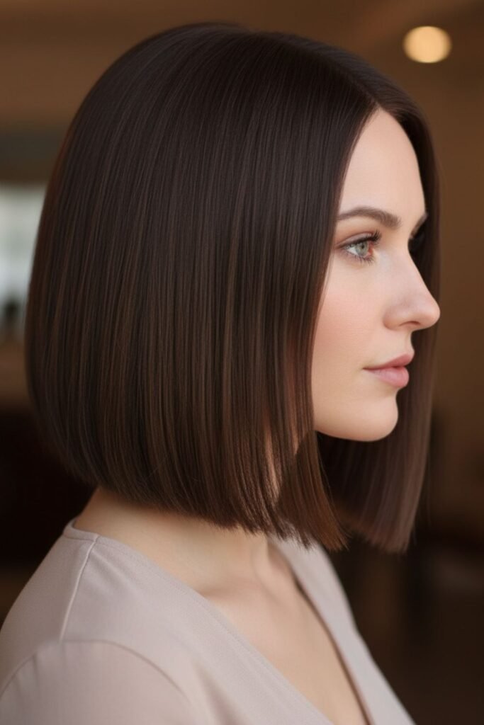 Short Stacked Bob Haircut with Blunt Ends
