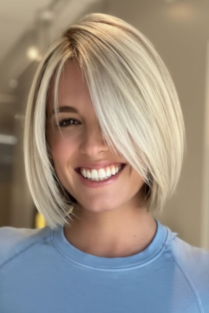 Side-Parted Chin-Length Bob