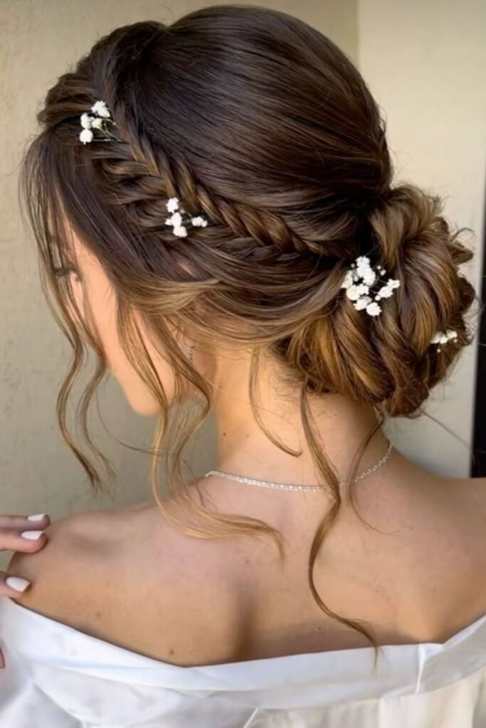 Side Swept Braided Bun