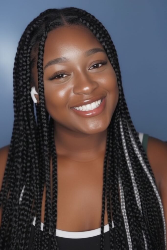 Silver and Black Peekaboo Braids