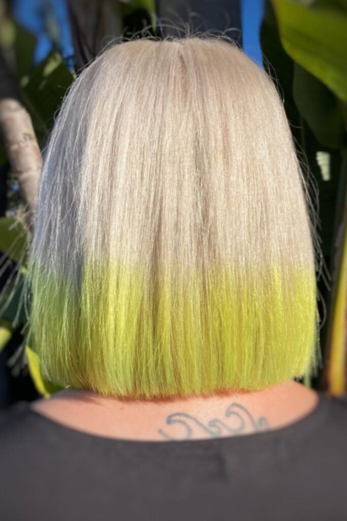 Sleek Straight with Neon Dip Dye