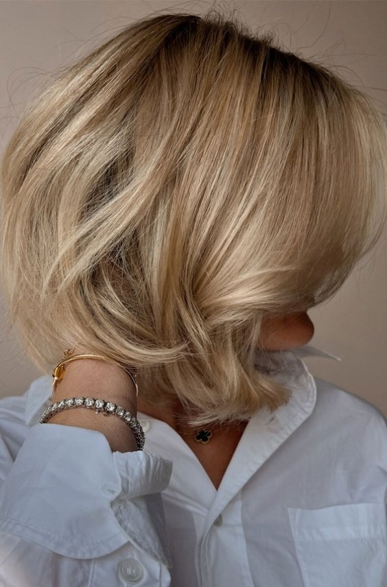 Soft Honey Blonde Bob