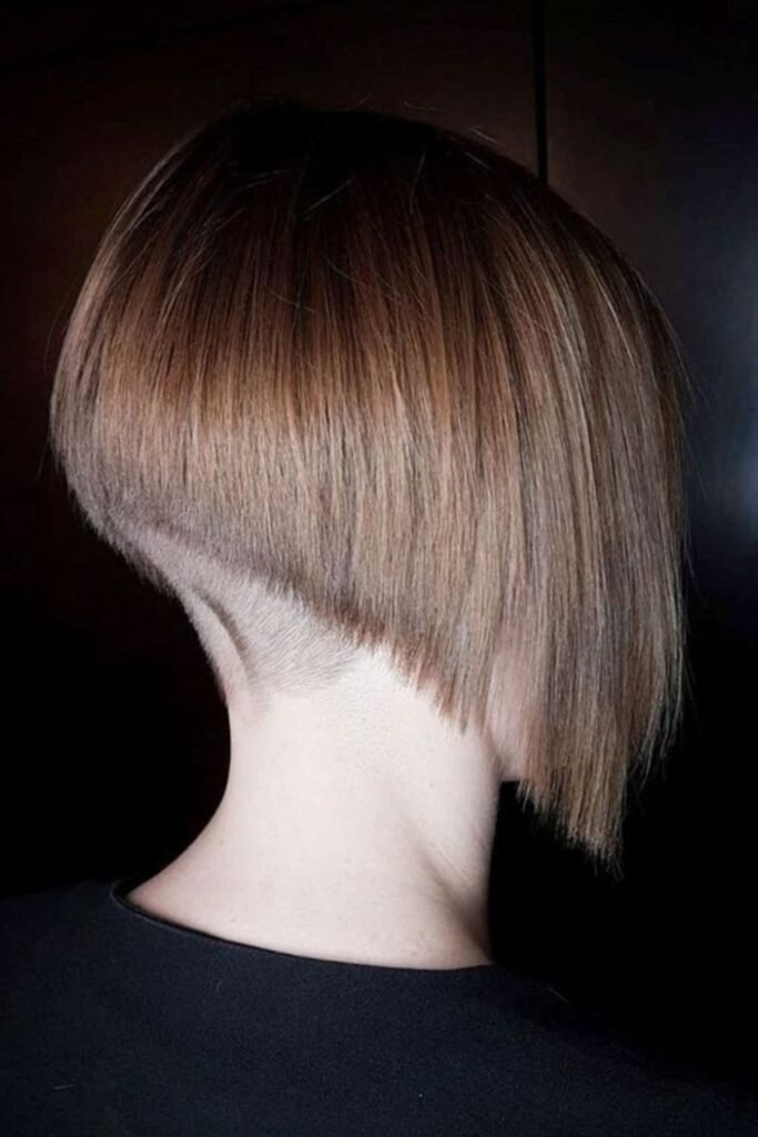 Stacked Bob Haircut with Bold Undercut