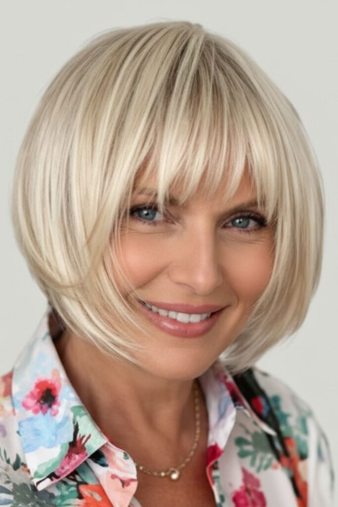 Stacked Bob Haircuts with Soft Bangs