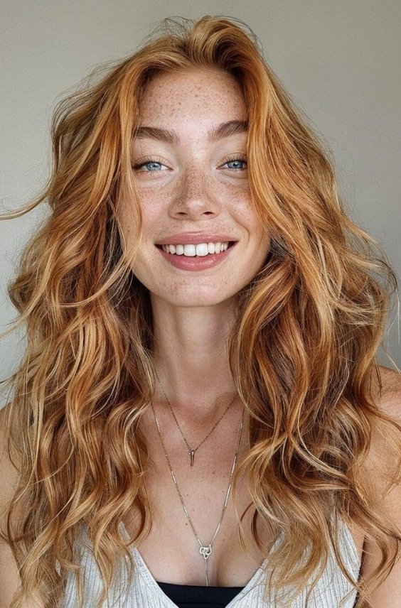 Strawberry Blonde Ombré Waves