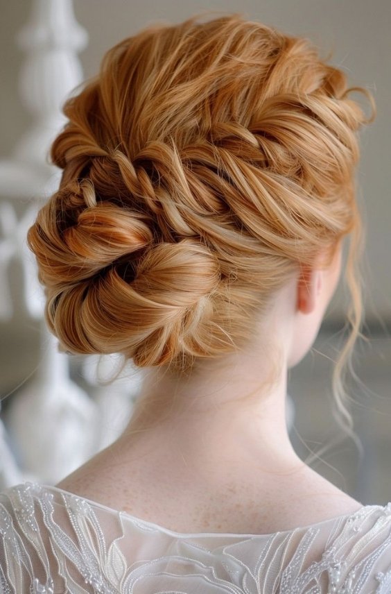Strawberry Blonde Braided Updo