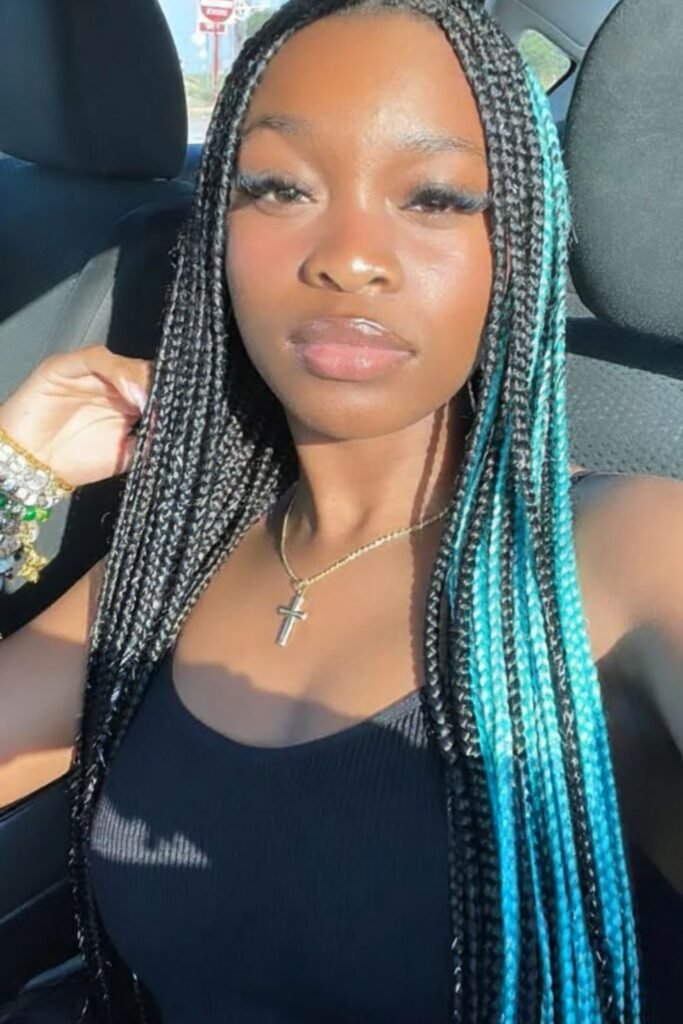 Teal Peekaboo Braids