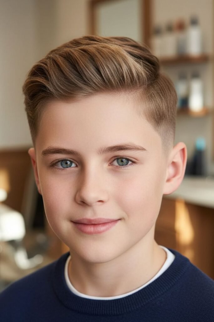Textured Ivy League Style With Taper Fade