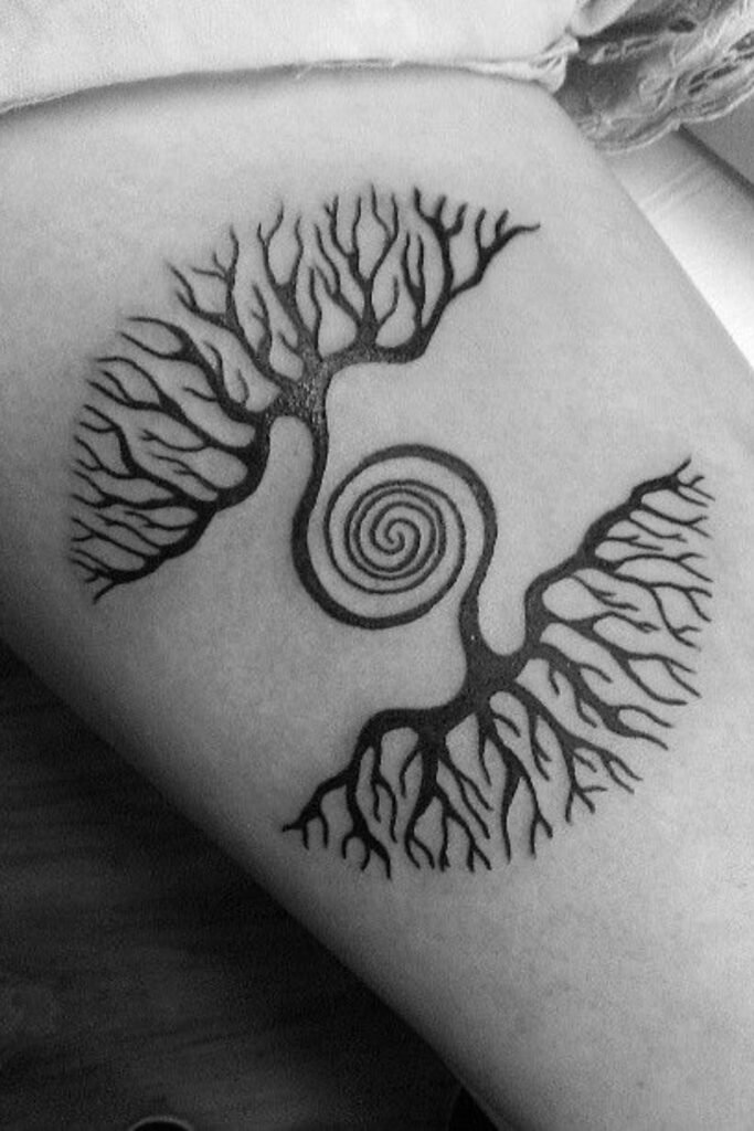 Tree Of Life With Spiraling Roots