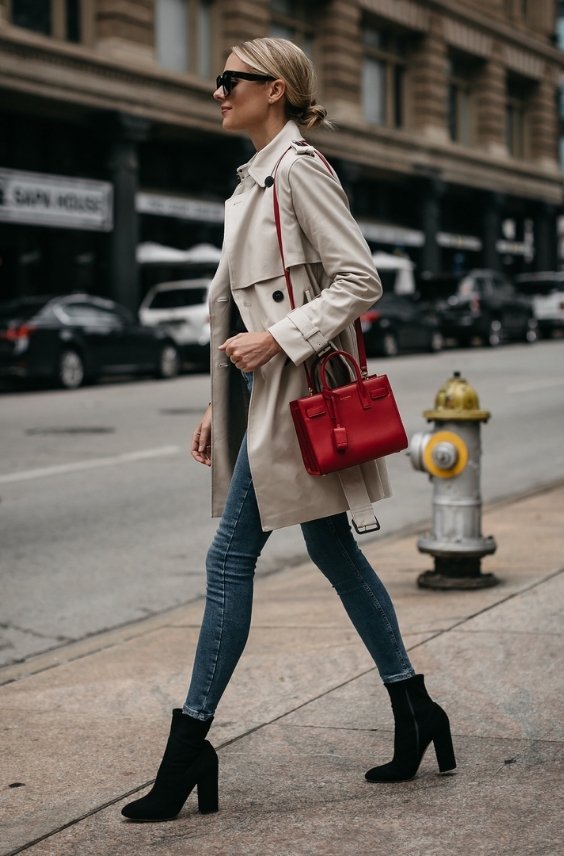 Trench Coat with Skinny Jeans