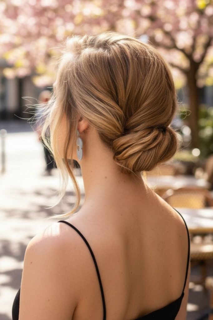 Tucked Chignon with Side Part