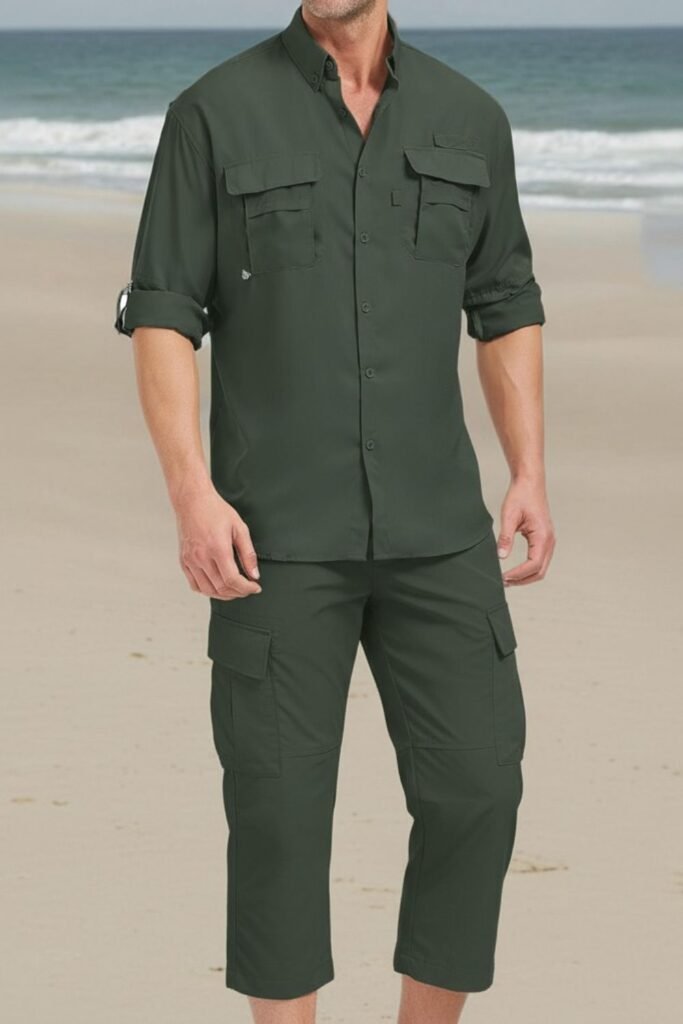 Utility Safari Shirt + Cropped Cargo Pants