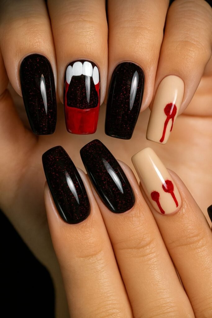 Vampire Bite Nails