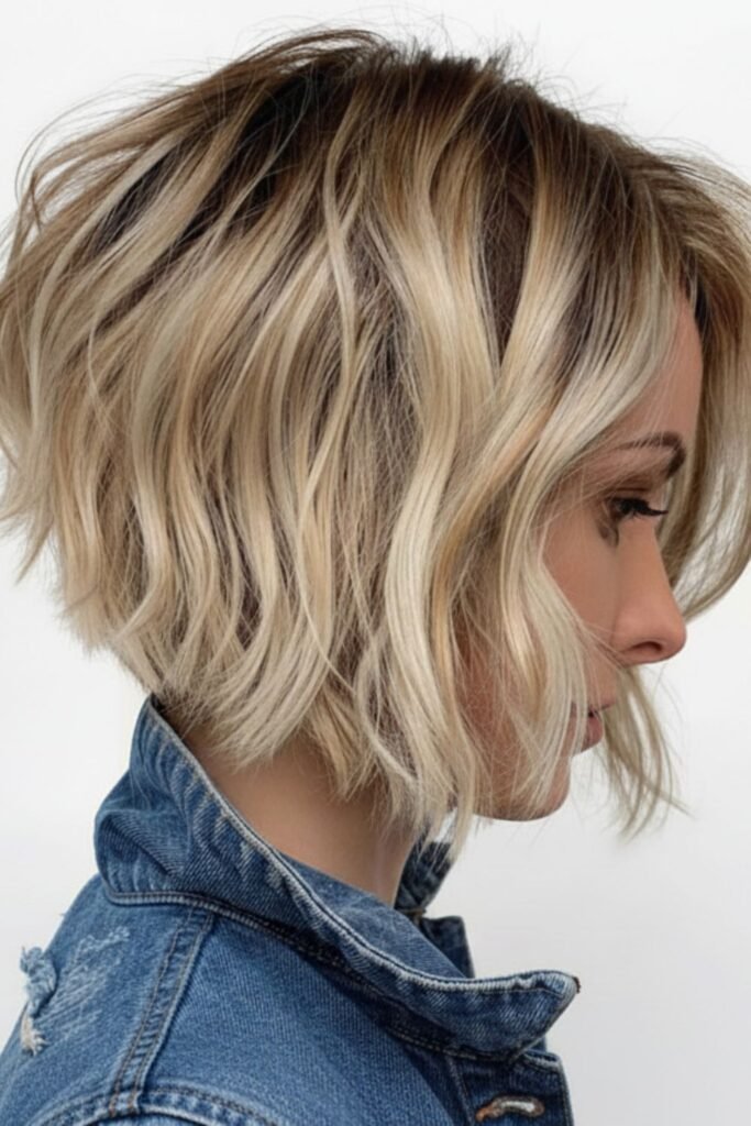 Wavy Chin-Length Bob