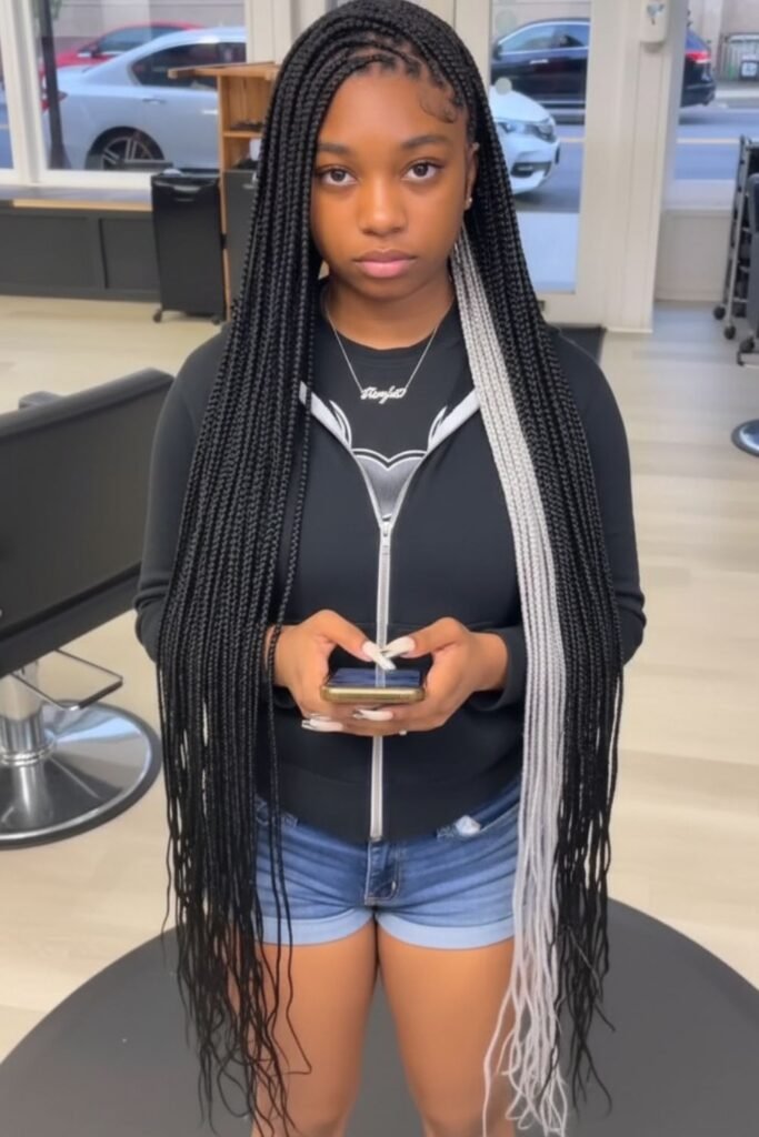 White Peekaboo Braids