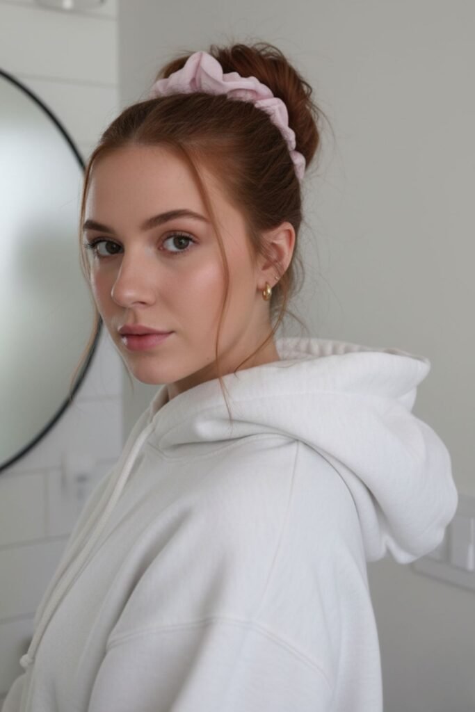 Zig Zag Bun with Scrunchie Pop
