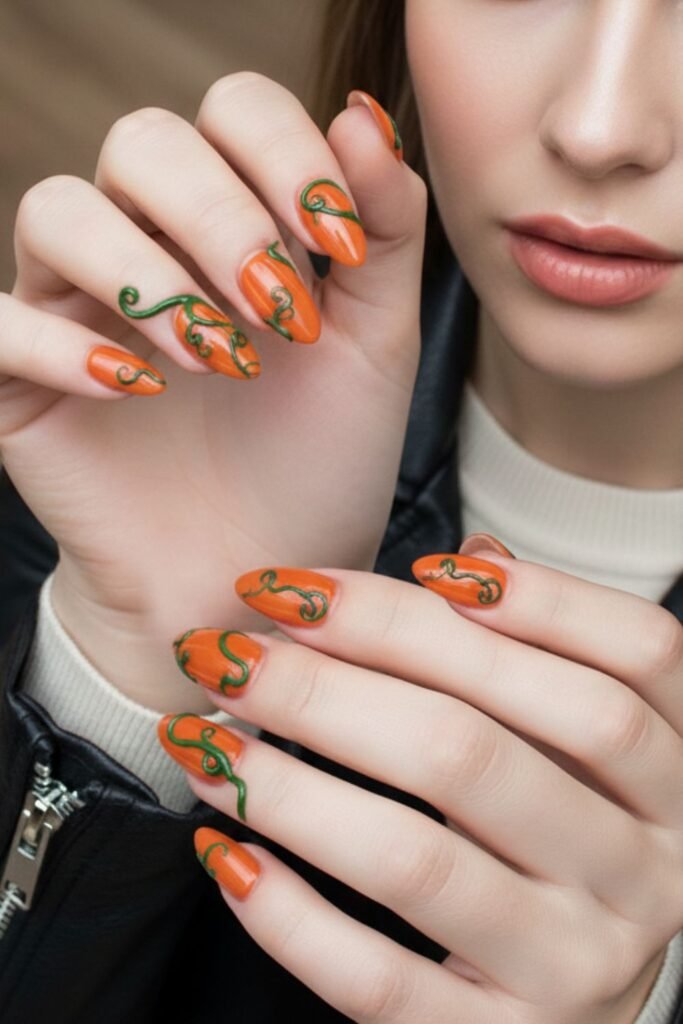 3D Pumpkin Nails