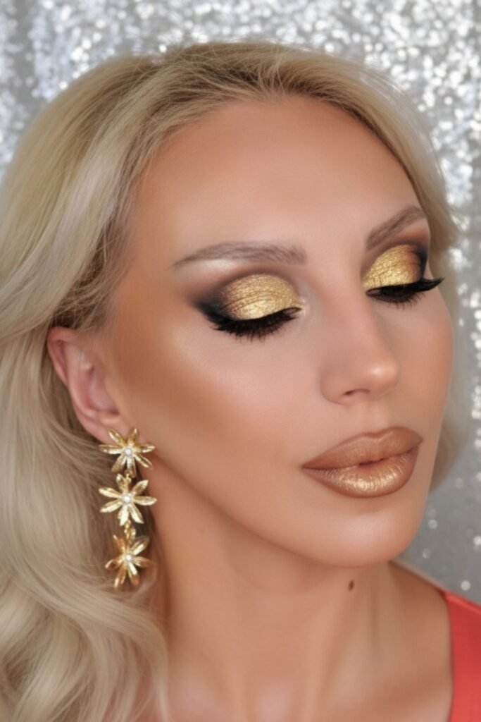 Amber Gold Shimmer Glam