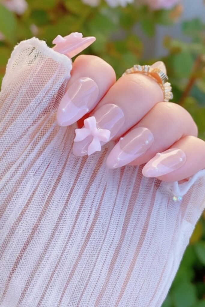 Baby Pink With Ribbon Strip