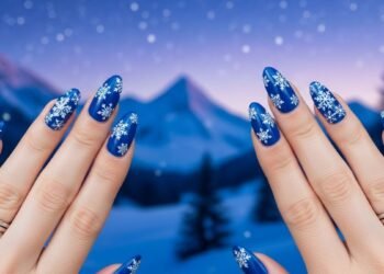 Blue Christmas Nails