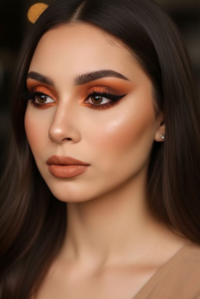 Bold Orange with Brown Outer Corners