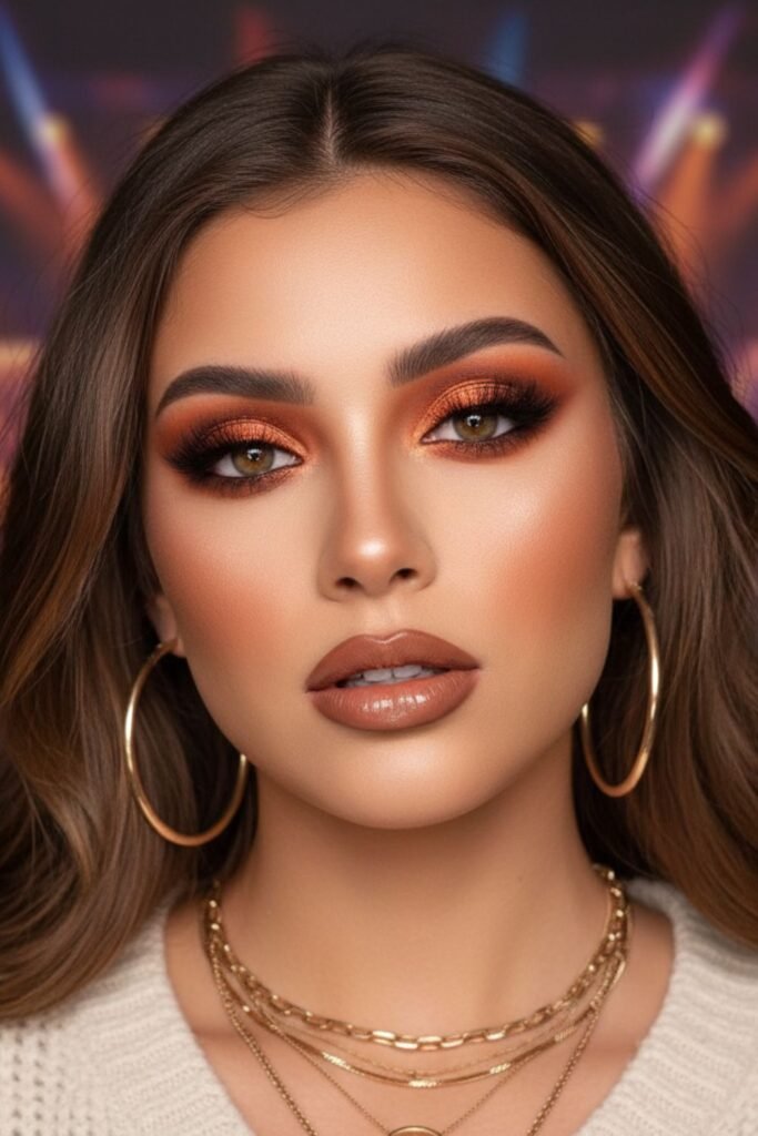 Burnt Sienna Glam Eye Look