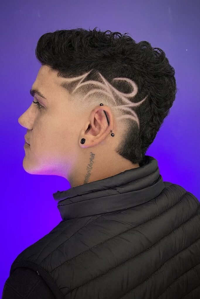 Burst Fade With Graffiti Design