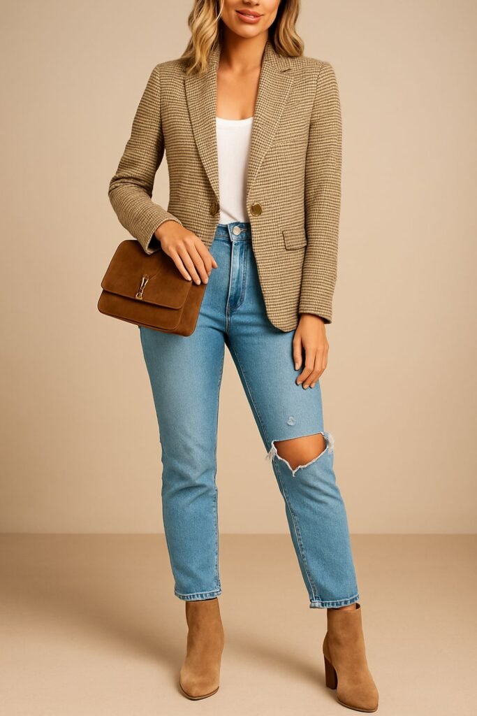 Casual Plaid Blazer