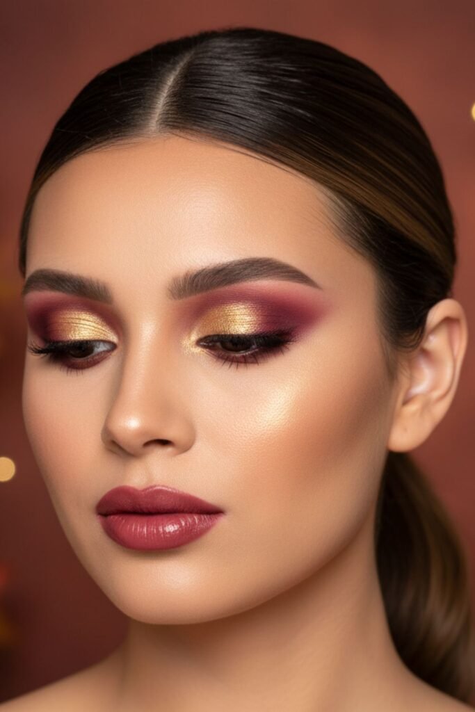 Cranberry and Gold Halo Eye 