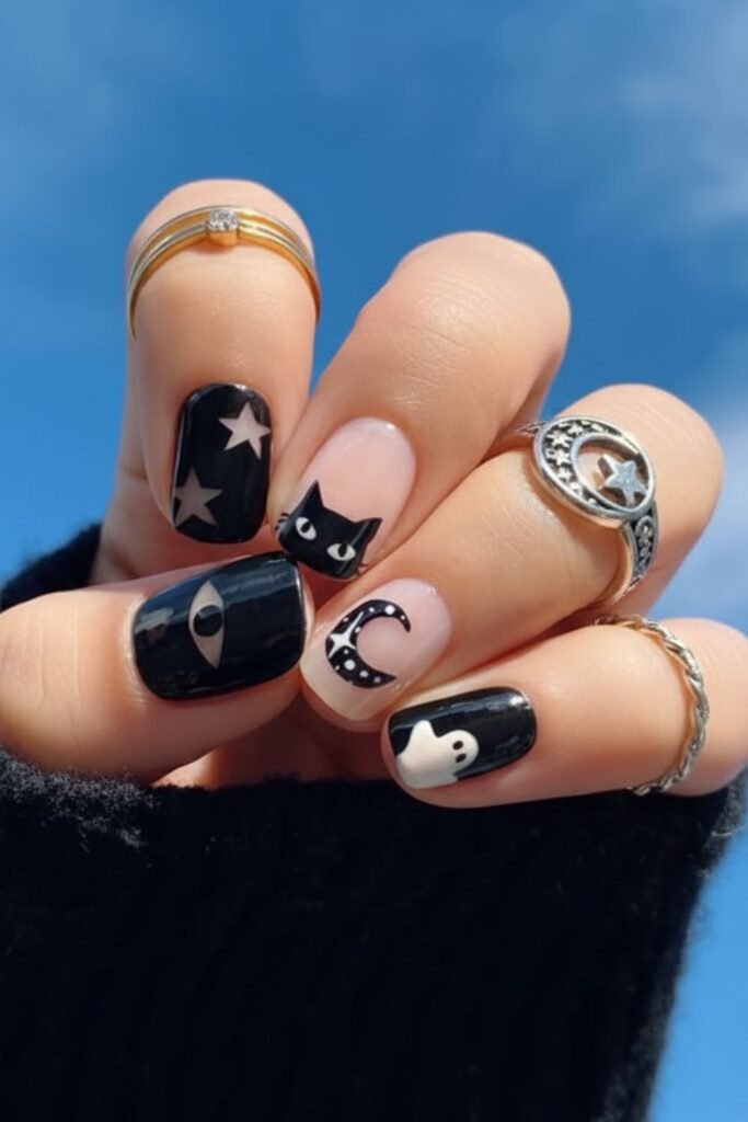Cut-Out Halloween Nail Art