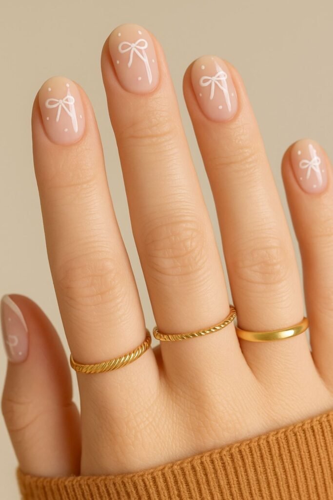 Dainty Bow Nails