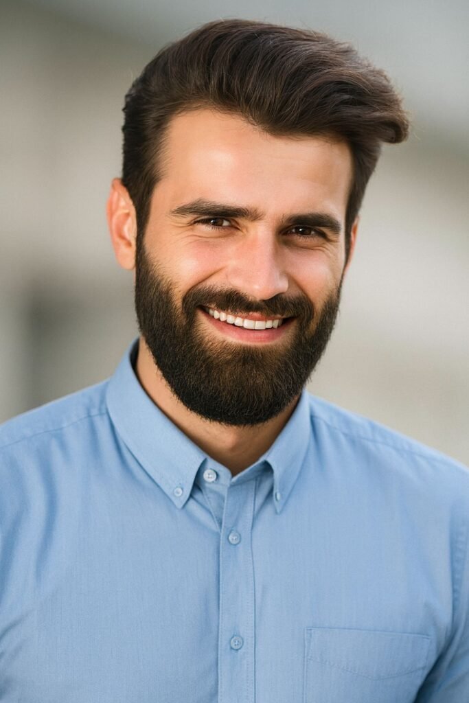 Distinguished Sideburns with Thick Beard