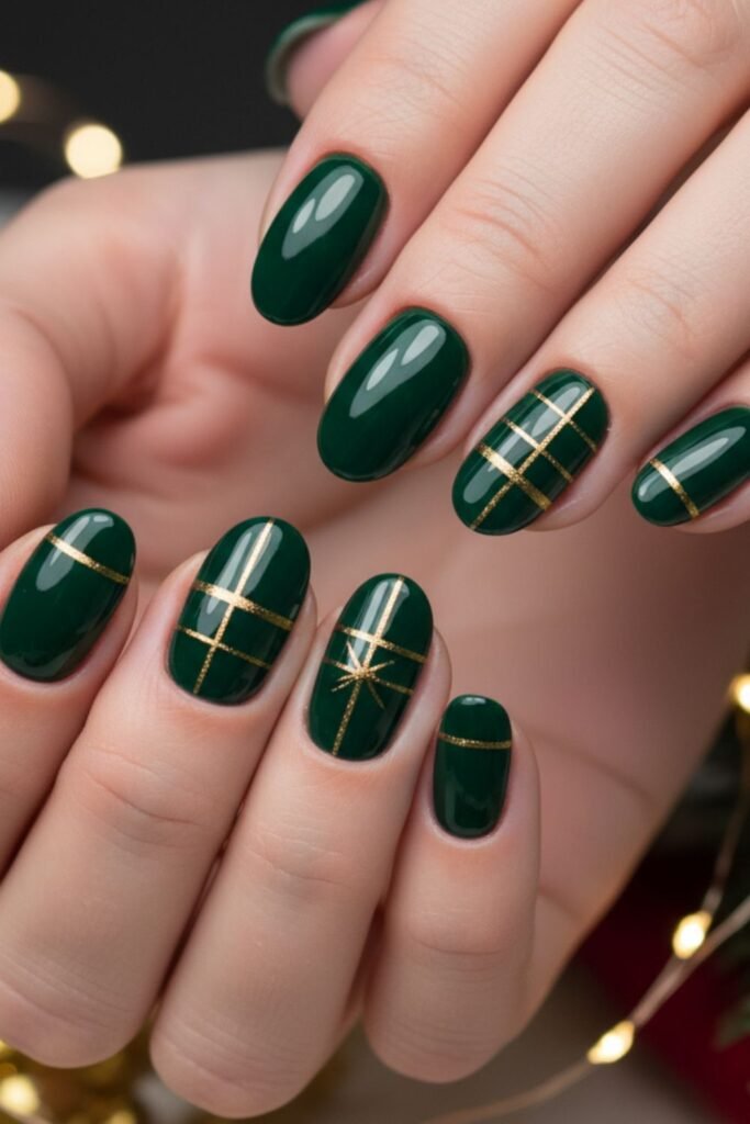 Evergreen Christmas Nail Art Idea