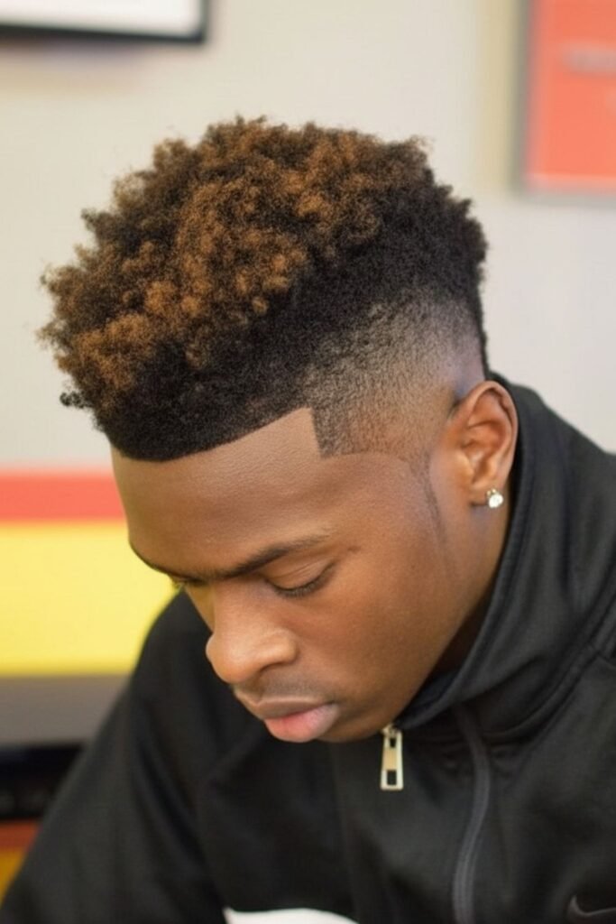Extended Frohawk With Bleached Ends