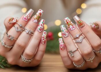 Gingerbread Christmas Nails