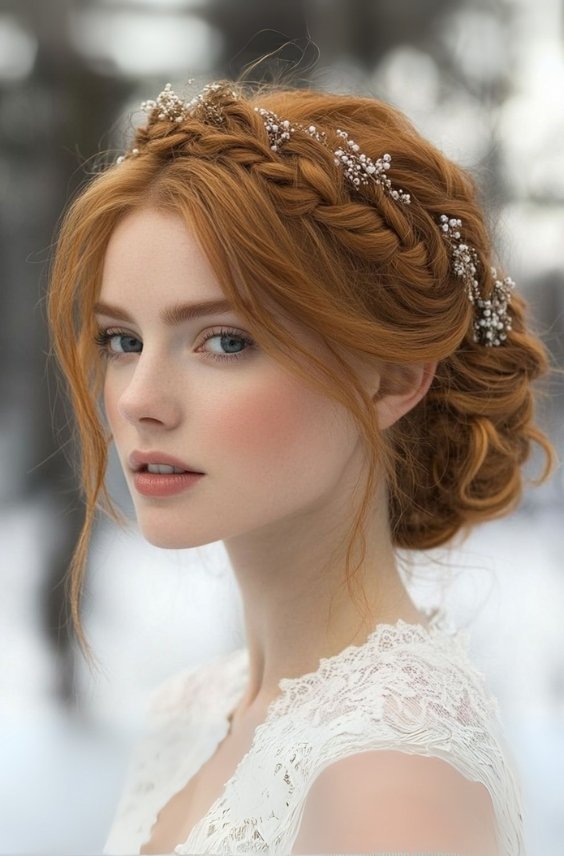 Golden Ginger Braided Crown