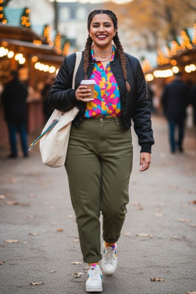 Green Mom Jeans with Shirt