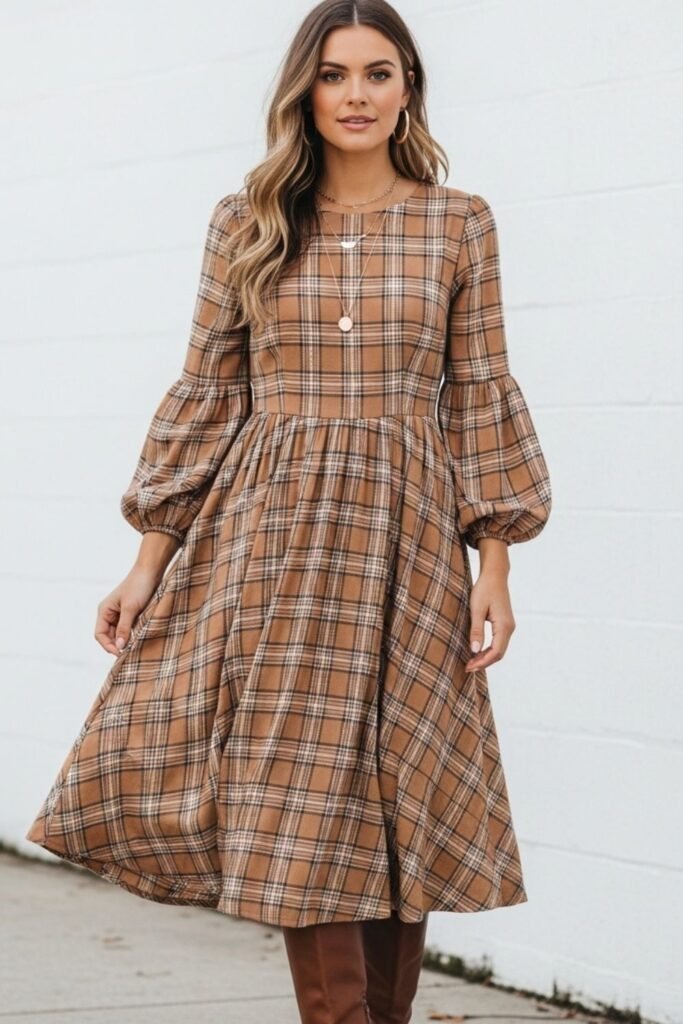 Knox Rose Bishop Sleeve A-Line Dress
