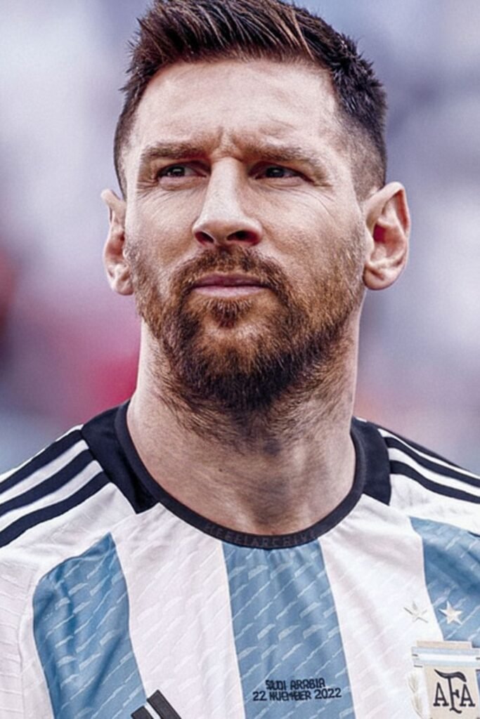 Lionel Messi – Spiky Crew Cut With Taper Fade