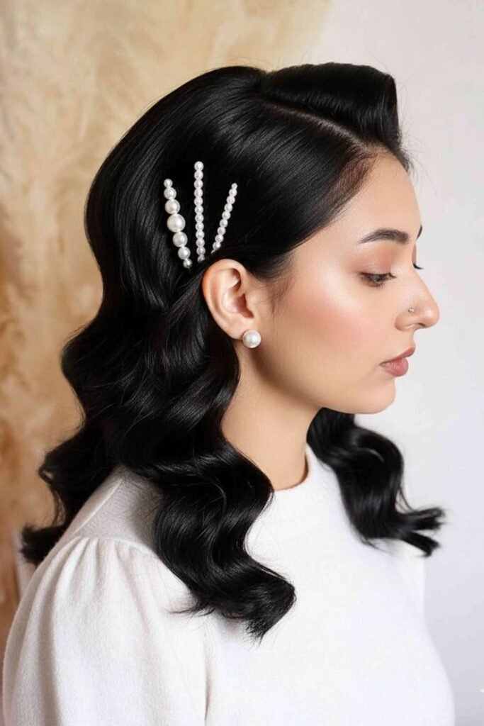 Loose Waves with Hair Clip