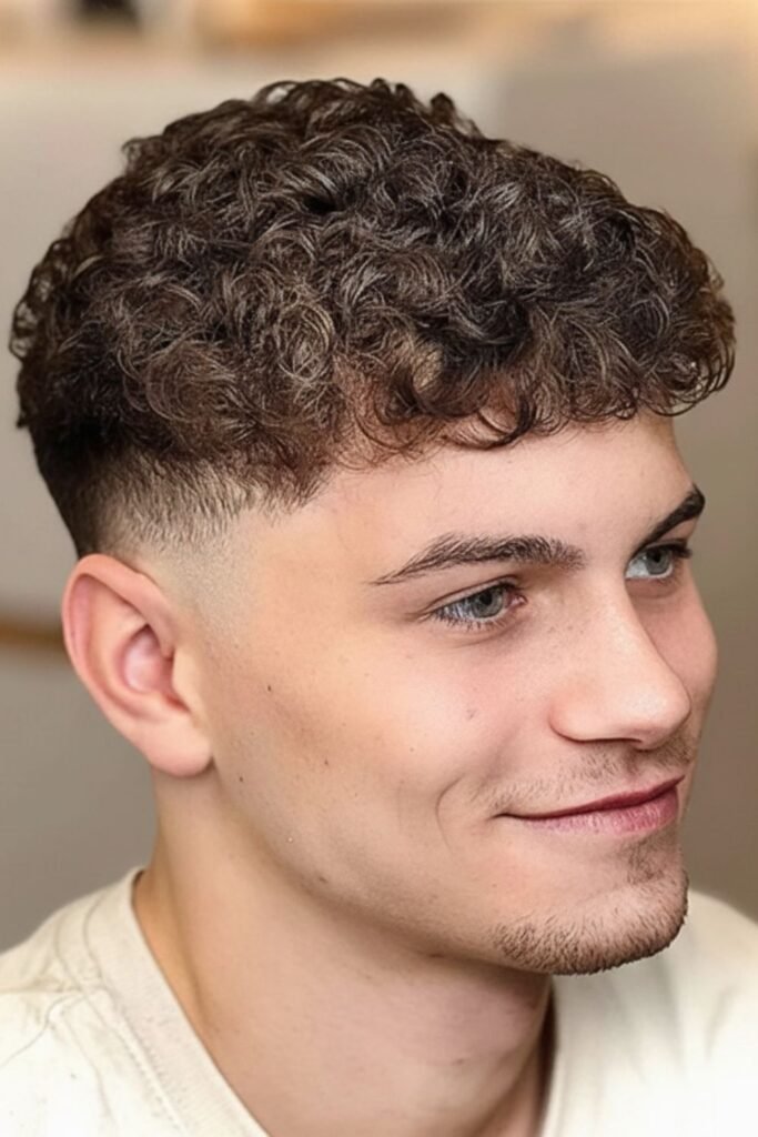 Low Taper Fade With Mini Curls
