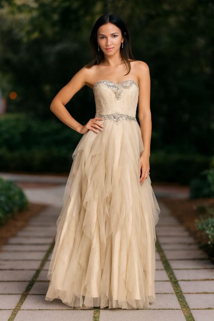 Masquerade Gown with Beaded Details 