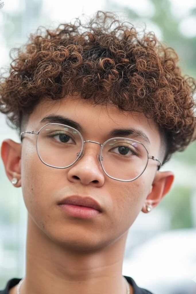 Messy Curly Mushroom Cut