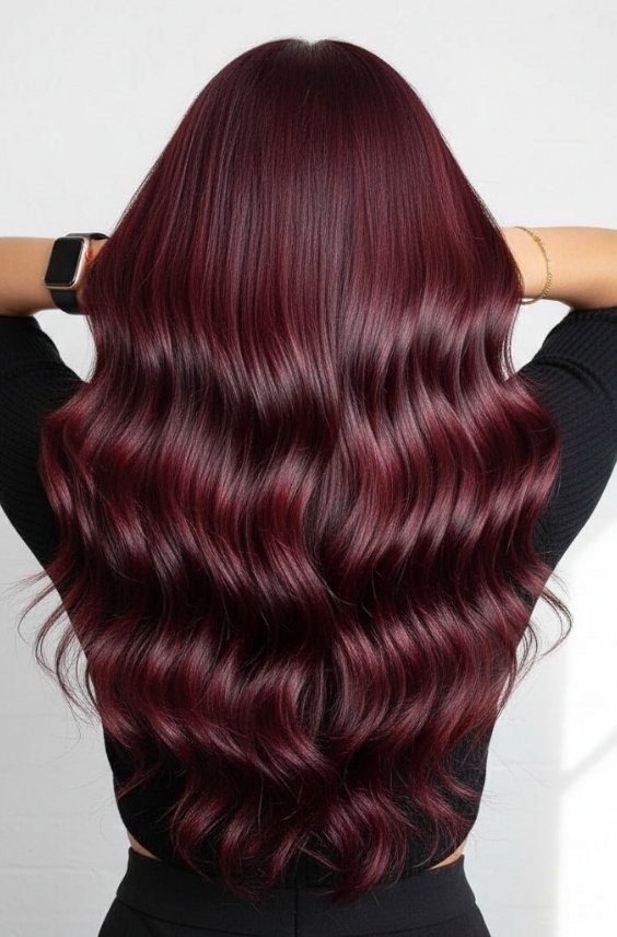 Muted Red Hair with Soft Waves