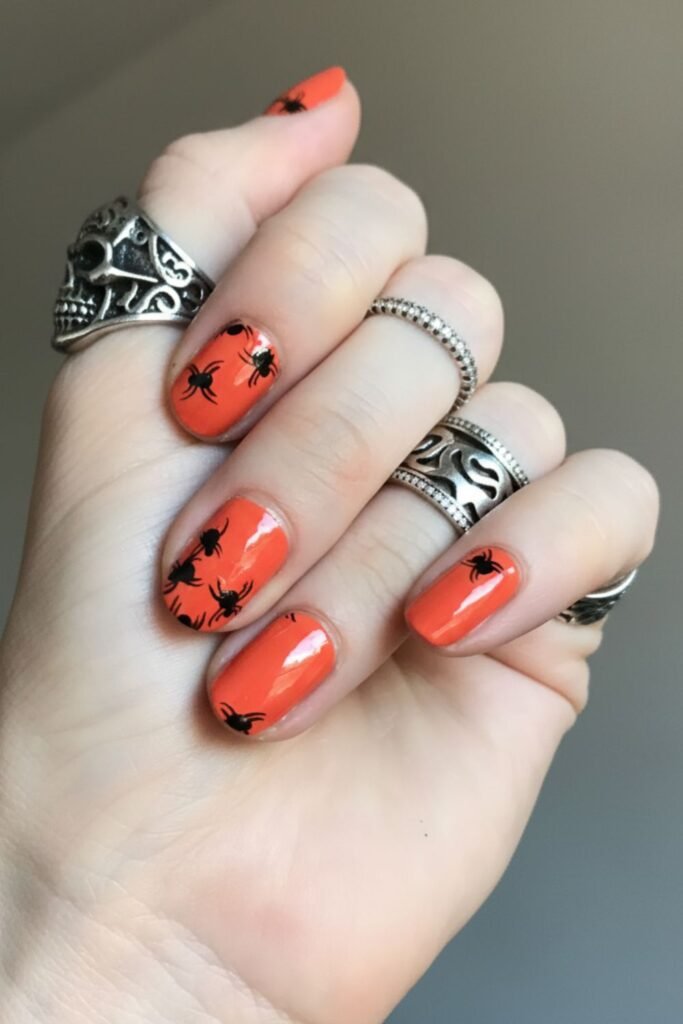 Orange Bat Nails