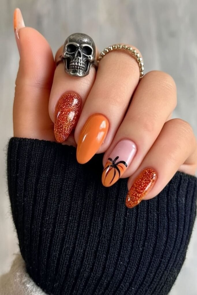 Pumpkin Nail Art