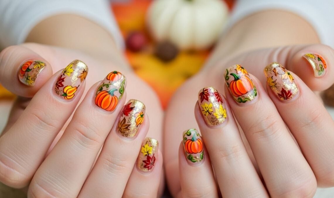 Thanksgiving Pumpkin Nails